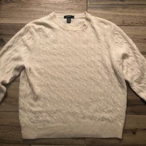 Cozy cable knit men’s white sweater (j crew)